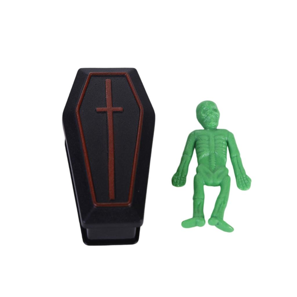 1 набор Миниатюрный гроб Скелет Хэллоуинская декорация Реквизит для розыгрышей для вечеринок Жуткий домашний декор Забавные Хэллоуинские украшения для собраний и мероприятий