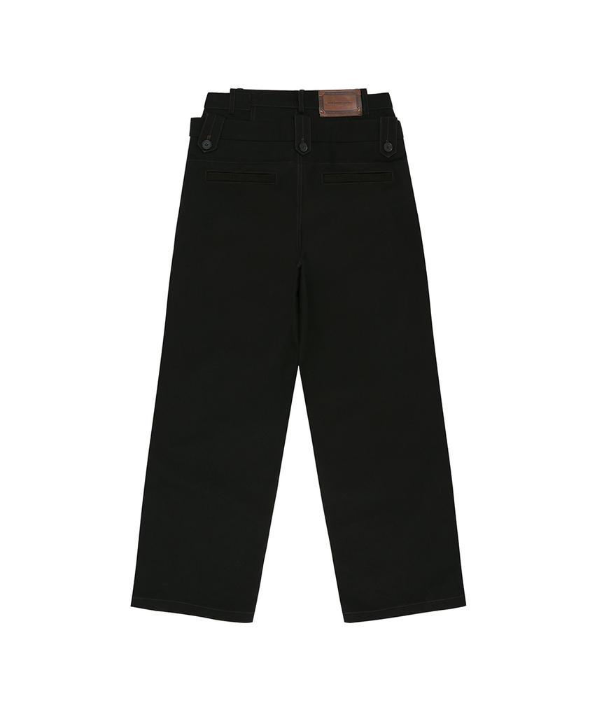 ADSB ANDERSSON BELL Double Waistband Wide-Leg Trousers Apa872M(Black)