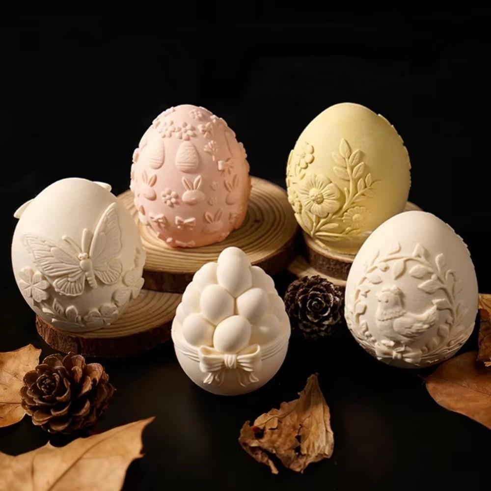 Embossed Easter Egg Mold Egg Shaped Silicone Mold DIY Plaster Mold Easter