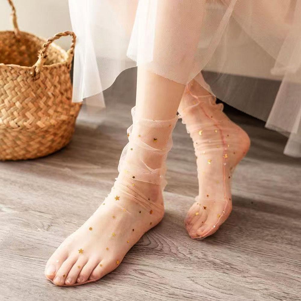 Y2k прозрачные носки, нейлоновые носки в стиле Лолиты, Сейлор Мун, аниме для девочек, короткие невидимые тюлевые носки с низким вырезом для женщин, Harajuku, консервативный стиль