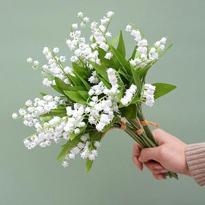 6 шт./компл. искусственный цветок колокольчик цветок ландыша пластиковый цветок домашнее мягкое украшение растение настенное свадебное зеленое растение