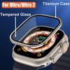 Aluminium Alloy Case+Tempered Glass for Apple Watch Ultra 2 49mm Anti-Scratch Screen Protector for iWatch Ultra 49mm Cover Film
