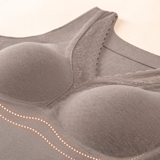 Женская термомайка кружевная с V-образным вырезом на флисовой подкладке базовый слой толстая без рукавов с подкладками теплая майка нижнее белье топ для холодной погоды