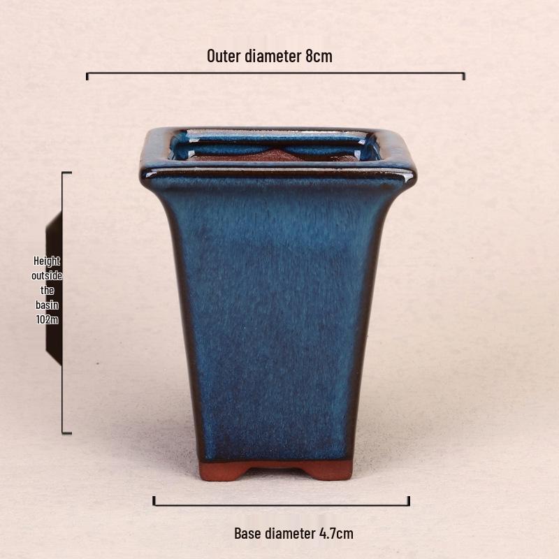 Purple Clay Glazed Succulent Flower Pot for Office Desktop