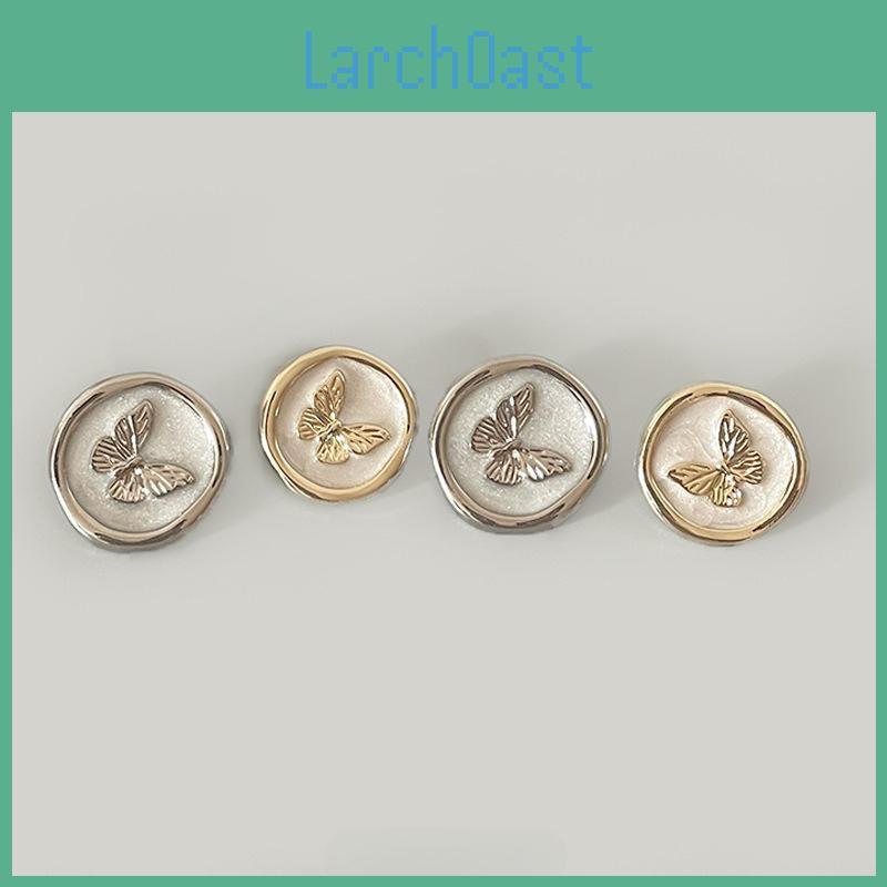 Butterfly Style Buttons Retro Metal Silver Powder Round Buttons Suit Jacket Top Woolen Coat Formal Buttons