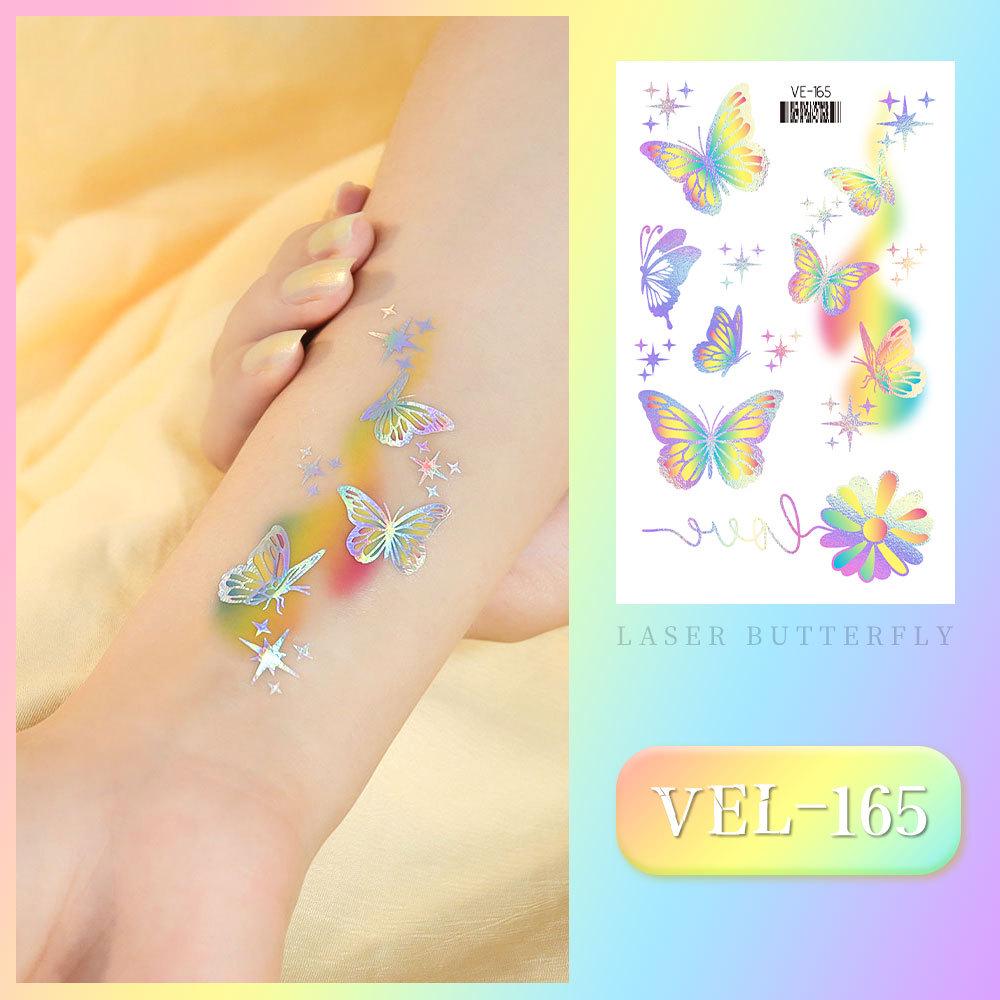 Waterproof Kids' Cartoon Tattoo Stickers: Princess, Butterfly & Mermaid Series