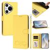 Happy Heart Pattern Magnetic Closure Vegan Leather Phone Case with Wrist Strap For Huawei Mate 60