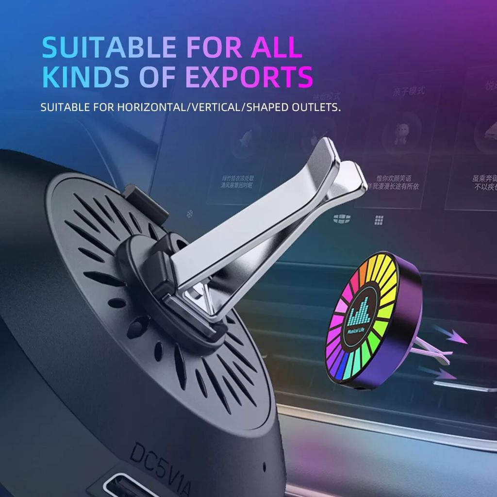 1PCS Car Music Rhythm Lamp Air Freshener RGB with Recharge Or Plug-in Style Car Atmosphere Ambient Light Universal