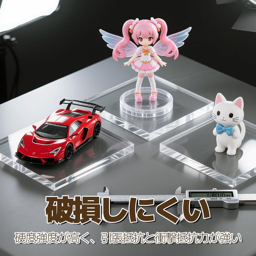 Ziyue 6-Piece Acrylic Block Display Stand, 100 мм Диаметр x 10 мм Толщина, Квадратная акриловая подставка, Прозрачная выставочная база