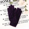 Winter Outdoor Warm Solid Women Soft Elastic Driving Gloves Full Finger Mittens Gold Velvet Gloves