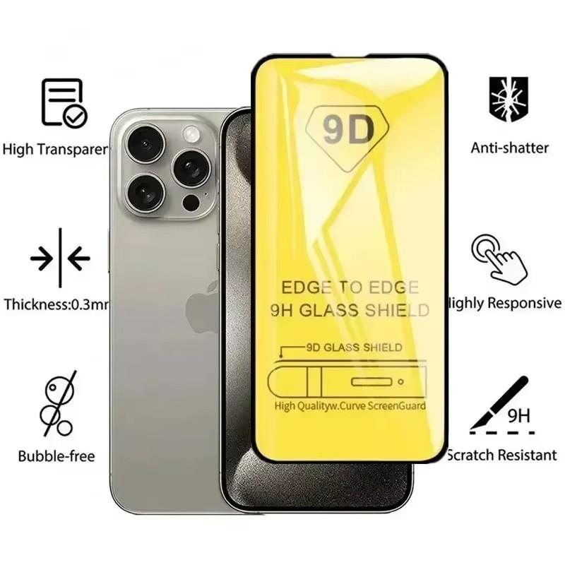 5Pcs 9D Protective Glass For iPhone 16 15 14 11 12 13 17 Pro Max Screen Protector For iPhone 18 PRO XS MAX X XR Tempered Glass2