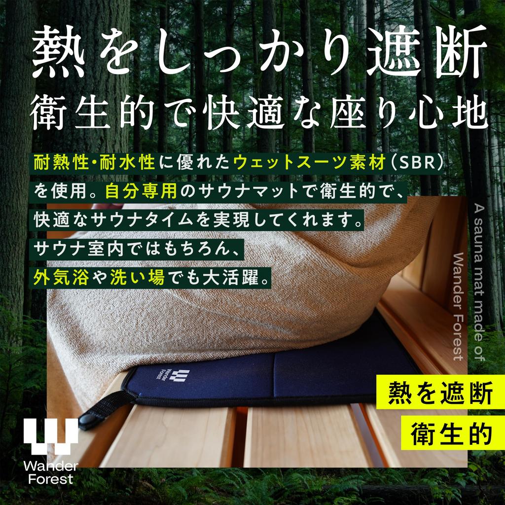 Коврик для сауны Wander Forest для мужчин и дно бассейна для сауны 1 со сумкой для хранения (Материал гидрокостюма), Ультратонкий, Складной, Компактный, Моющийся, Женский, Шляпа, Коврик,