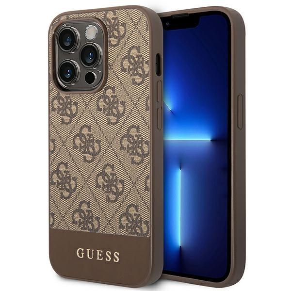 Guess Guhcp14Lg4Glbr Iphone 14 Pro6,1 Brązowy/Brown Twarde Etui Kolekcja Pasków 4G
