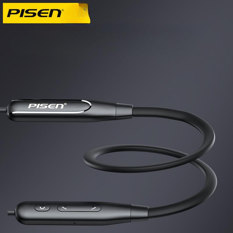 Беспроводная Bluetooth-гарнитура Pinsheng для занятий спортом и бега с креплением на шею подходит для Apple, Huawei, Xiaomi и обеспечивает длительное время автономной работы.