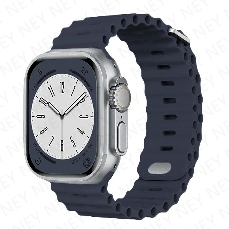 Ремешок Ocean для Apple Watch Ultra 2 Band 49 мм 9 8 7 45 мм 41 мм силиконовый браслет браслет iWatch 6 5 4 3 SE 44 мм 40 мм 42 мм band