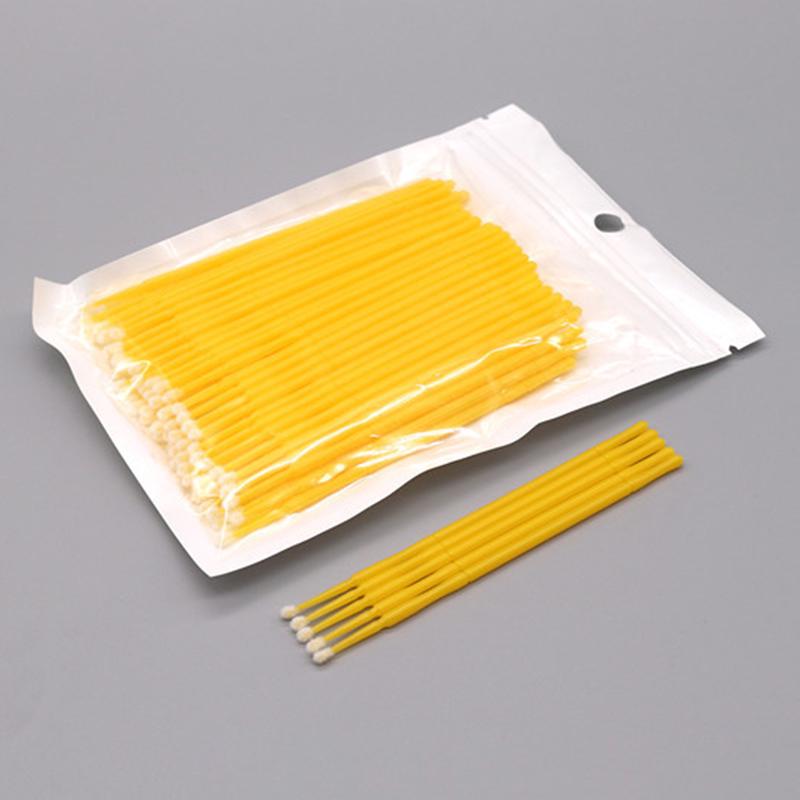 100pcs Micro Brushes Cotton Swab Eyelash Extension Disposable Eye Lash Glue Cleaning Brushes Applicator Sticks Makeup Tools