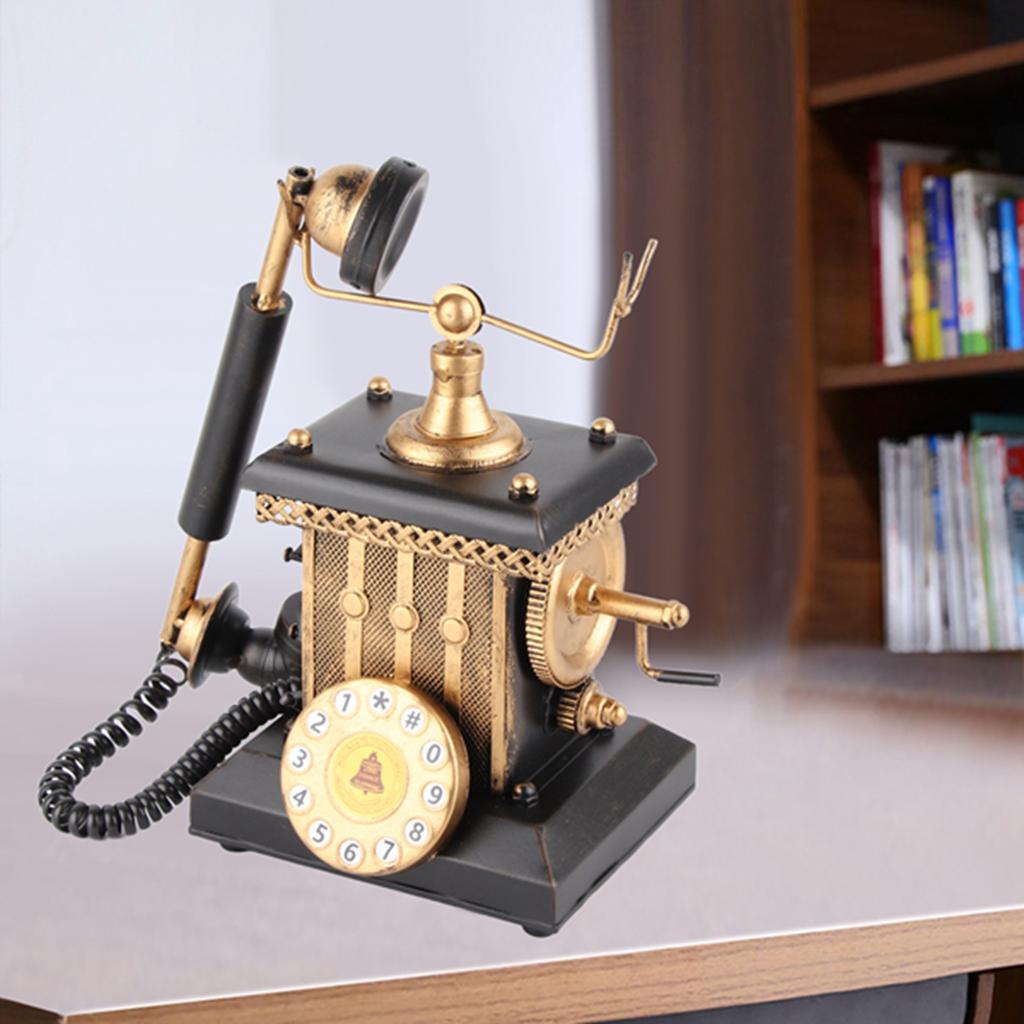 European Style Hand?Operated Telephone Decor Bedroom Living Room Window Display Decoration