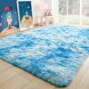 Rainbow Fluffy Carpet Tie-dye Plush Rug Gradient Silk Wool Bedside Rug Non-Slip Mat Soft Plush Area Carpet Room Decoration