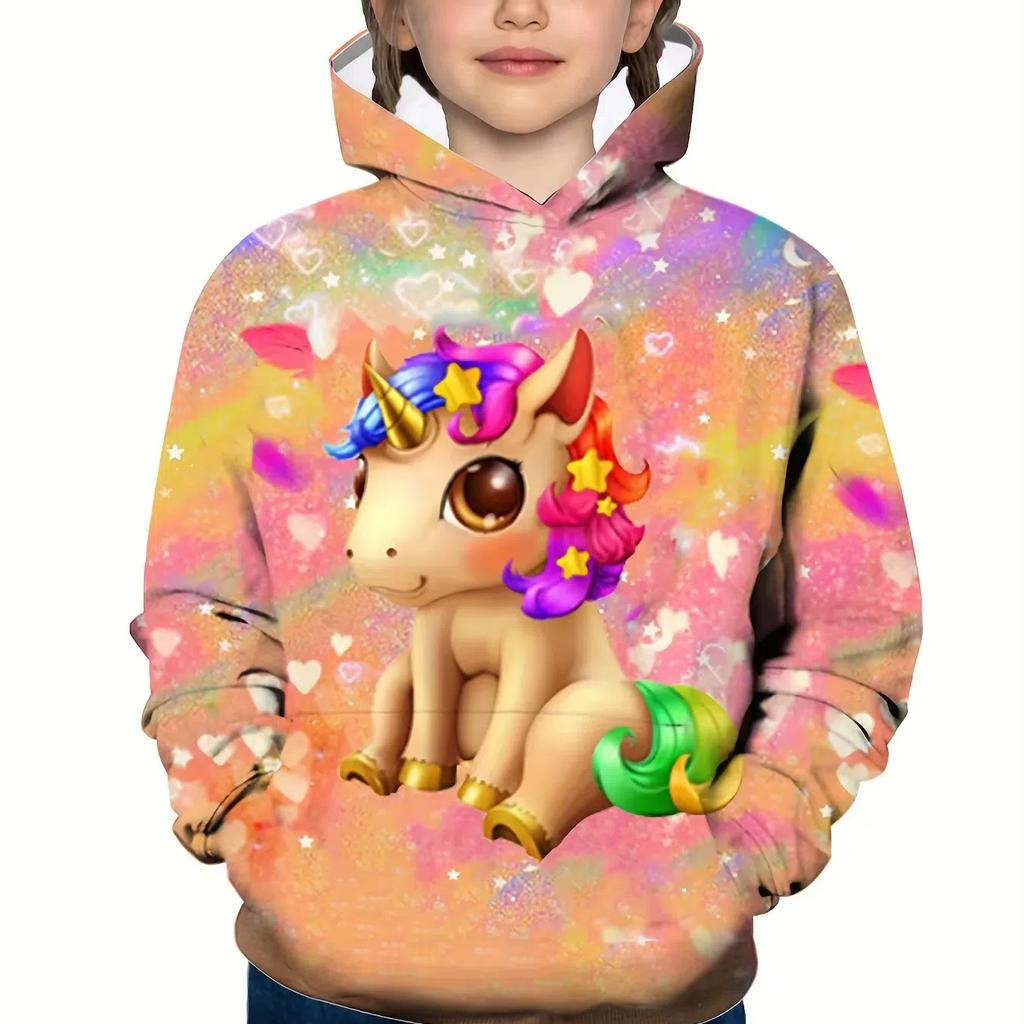 Осенне-зимняя детская теплая толстая флисовая толстовка с 3D принтом «Пони», верхняя одежда, модные крутые свитшоты для мальчиков и девочек