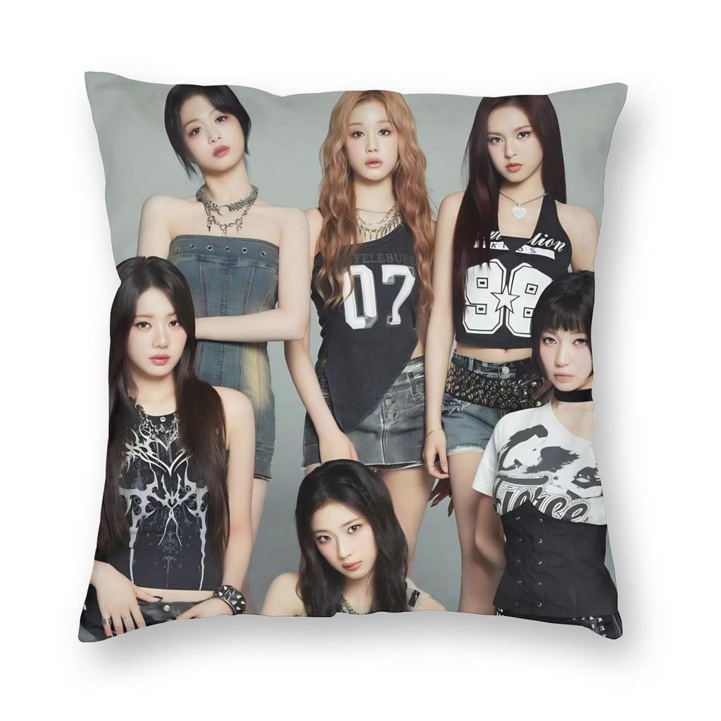Подушка с принтом группы Babymonsters в стиле K-pop, чехол из мягкой ткани, декоративная наволочка для подушки, домашняя, квадратная, 40*40 см