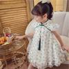 2024 Girl's Lace Cheongsam Summer Dress with Flutter Sleeves