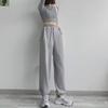 Весна и осень женские широкие брюки Haze Grey Casual на завязках