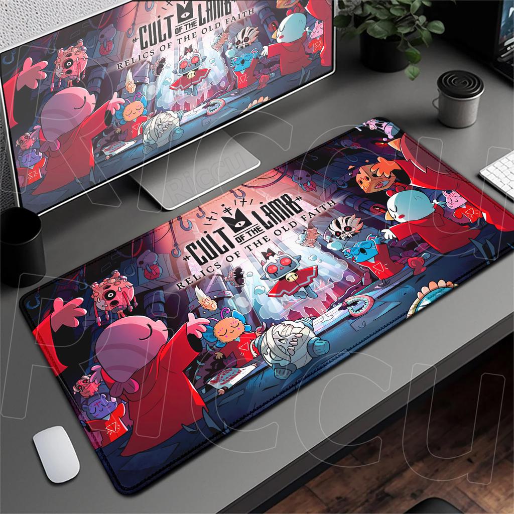 Игровые коврики для мыши XXL Компьютерные аксессуары Коврик для стола Большой Геймерский коврик для мыши Офисный ПК Настольный ковер Cult of the Lamb Игровой HD коврик для мыши