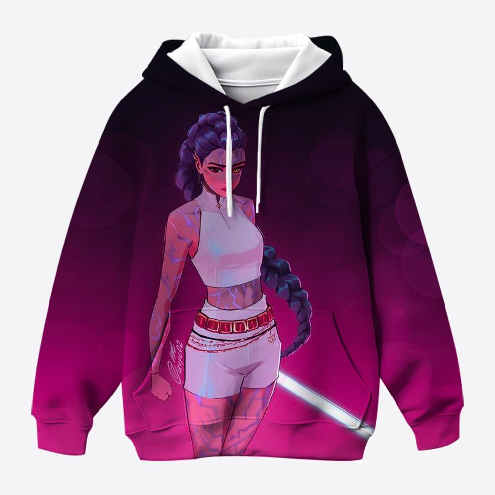 Модная повседневная толстовка для девочек, детская толстовка в стиле нового фильма K-Pop Demon Slayer, универсальный трендовый пуловер