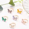 Women Candy Color Simple Style Acrylic Open Ring Jewelry Gift For Women Butterfly Finger Ring