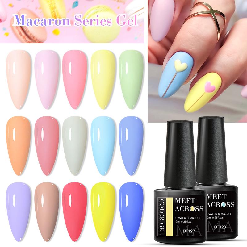 MEET ACROSS 8 шт./компл. цветной гель-лак для ногтей с блестками, набор гель-лаков с блестками, полуперманентный замачиваемый УФ-светодиодный гель-лак для маникюра