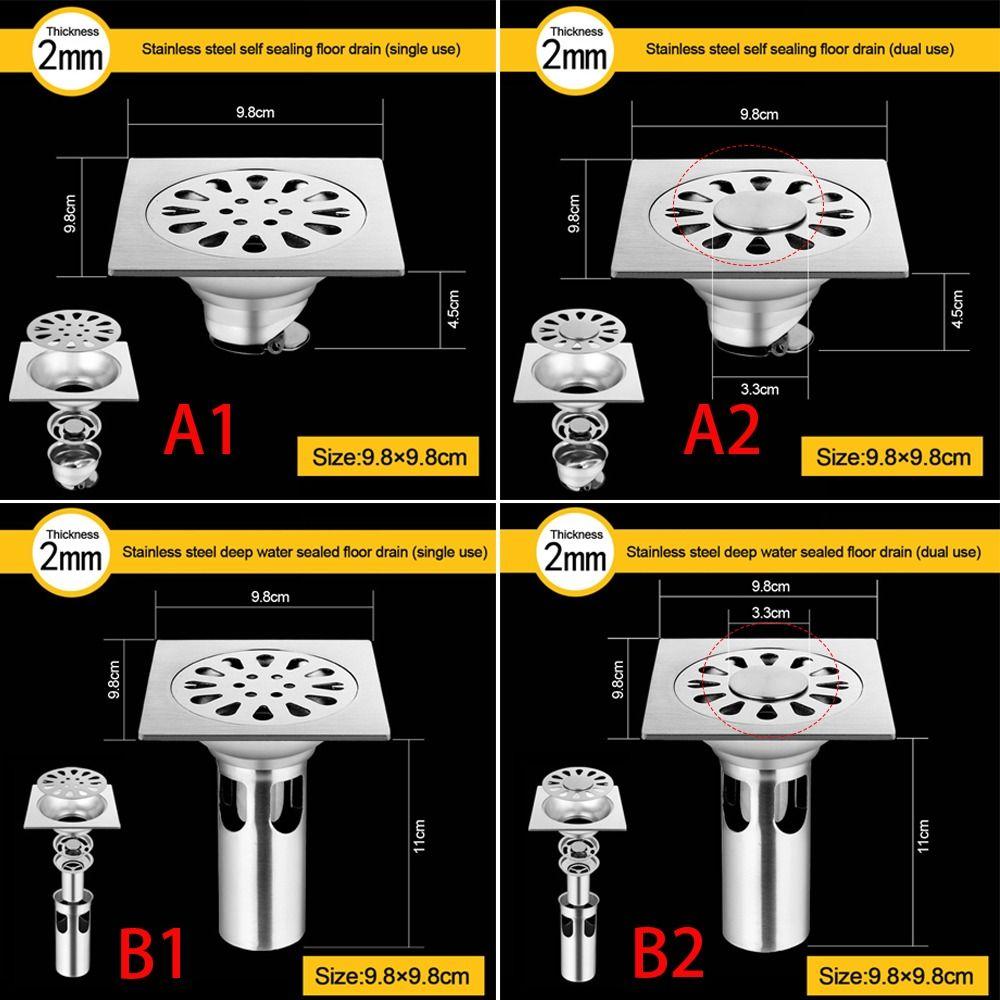 Square Sink Strainer Stainless Steel Drain Filter  Bathroom Washing Machine Accessories