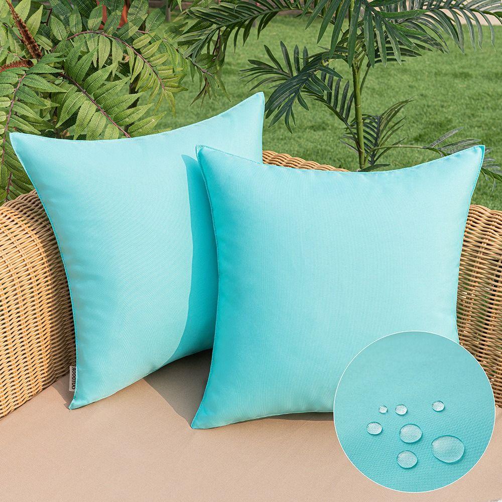 Waterproof Outdoor Cushion Cover Solid Color Pillow Case Colorful Pillow Cover  Home Decoration