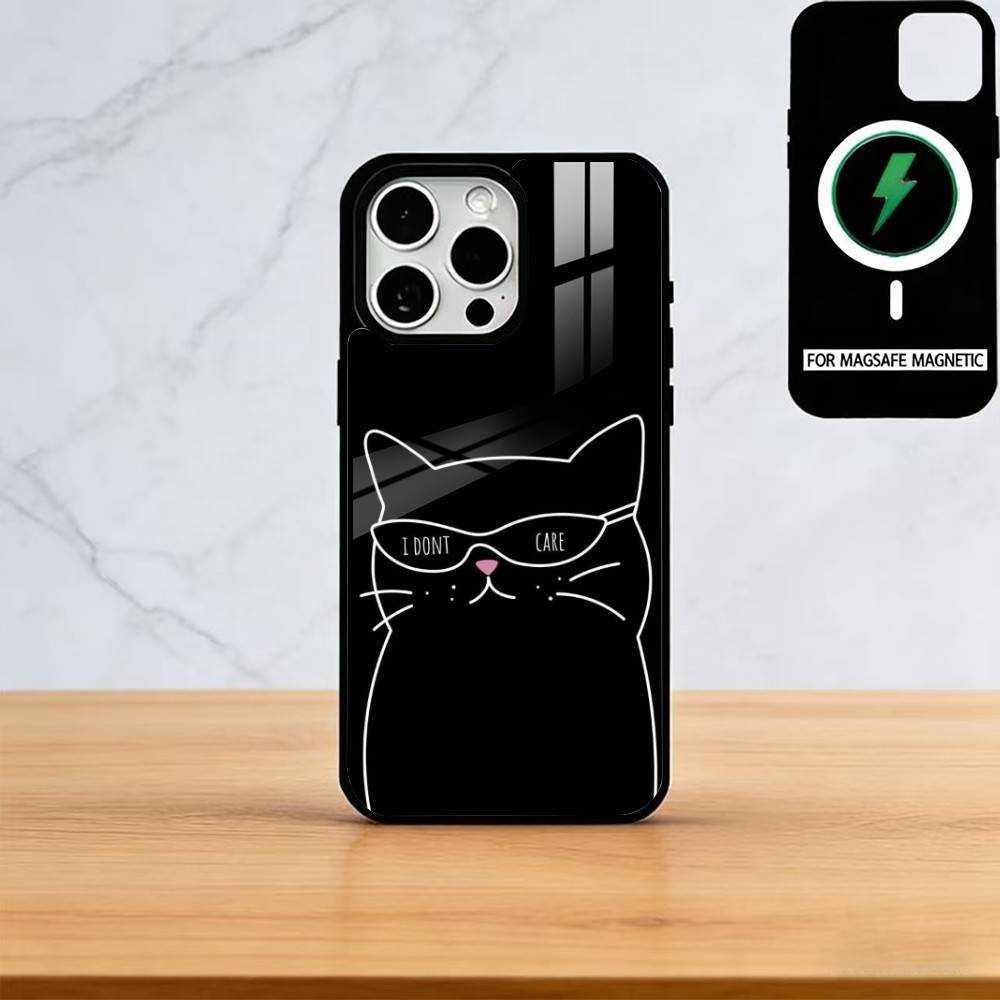 Чехол для телефона с кошками для iPhone 17, 16, 15, 14, 13, 12, 11 Plus, Pro, магнитный, для беспроводной зарядки Magsafe