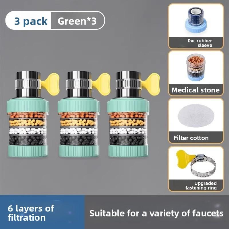 Фильтр для крана с 6-ступенчатой очисткой – Экономитель воды с защитой от брызг (Майфаньский камень) для кухни
