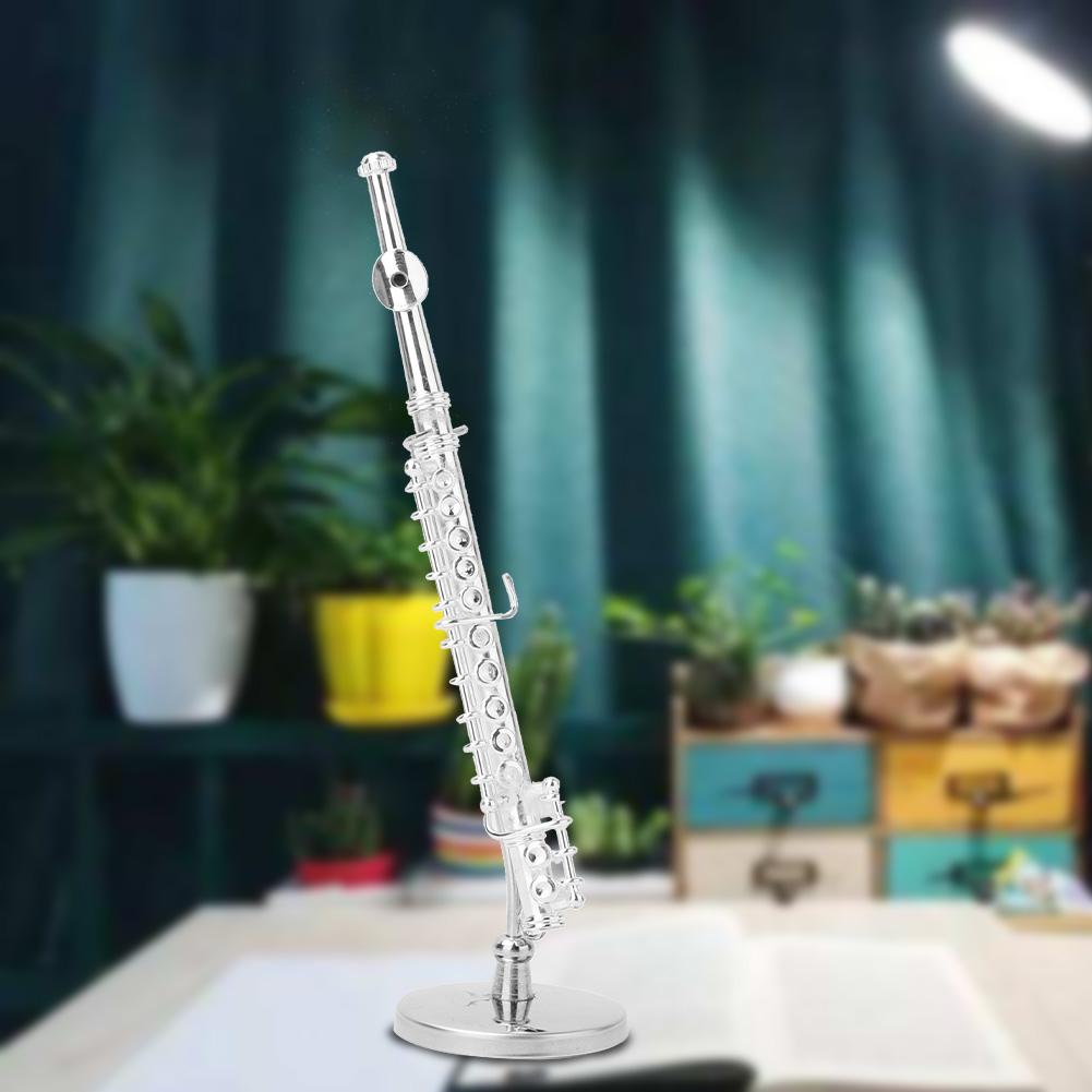 11cm Mini Copper Flute Model Musical Instrument Model Musical Gifts Home Decor Ornaments