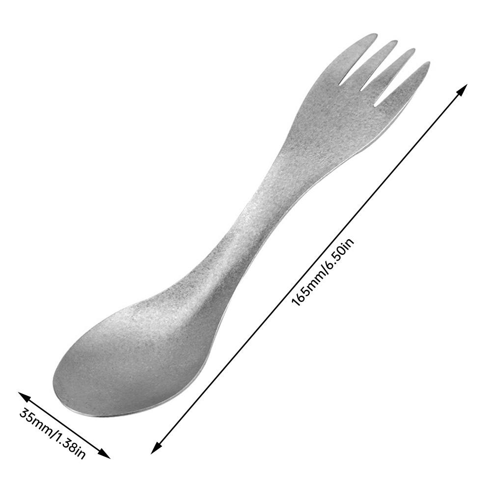 1Pc Titanium Spork 2-in-1 Spoon Ultralight Cookware Portable Fork Knife Outdoor Camping Picnic Travel Eco-Friendly Flatware