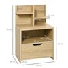 Bedside Table Nightstand with Drawer, Niche and Storage Shelves Wood Effect 45 x 35 x 73 cm Natural