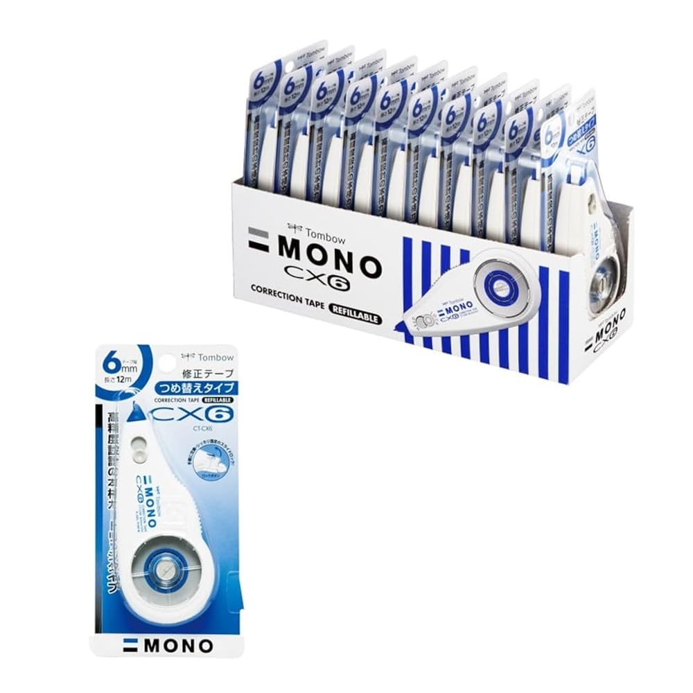Tombow Correction Tape 6mm MONO CX Refill Type 12m 10-Pack CT-CX6-10P