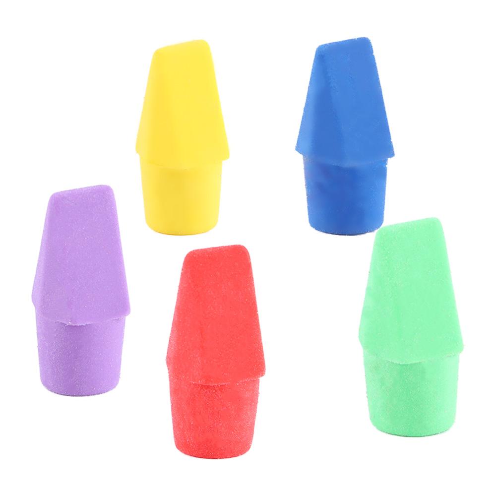 Kids Student Assorted Colors Eraser Caps Pencil Erasers Pencil Top Erasers Pencil Eraser Toppers