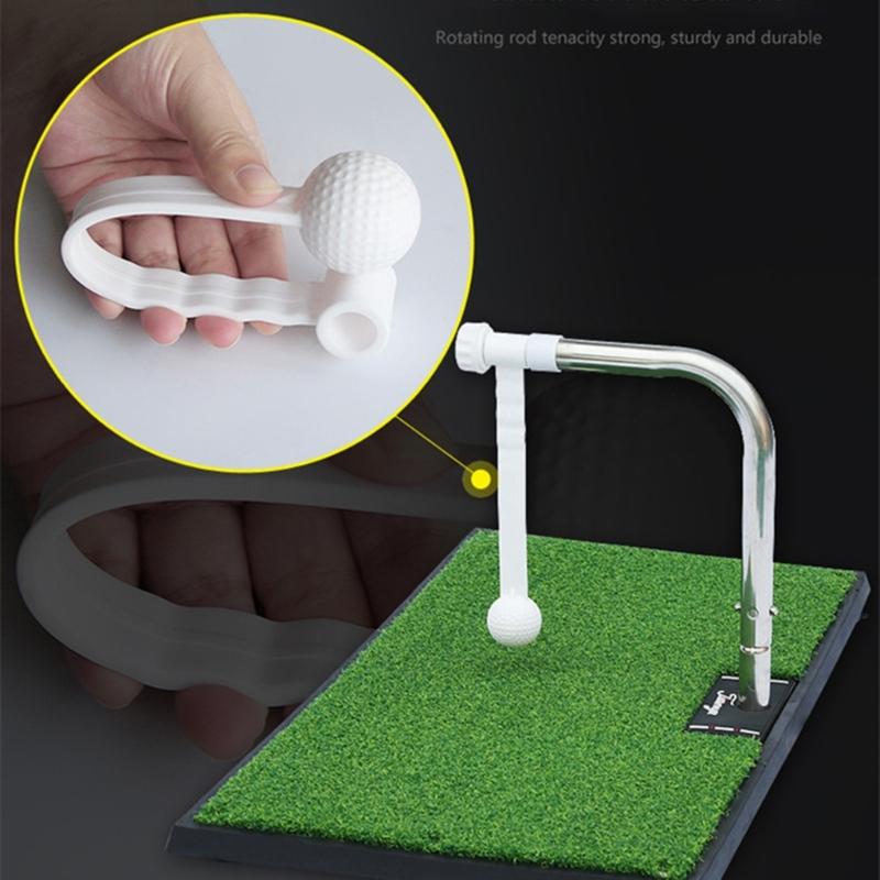 Durable Golf Swing Practice Trainer Adjustable Golf Hitting Aid Simulators Golf Swing Training Mat Golfing Accessory