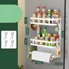 Non Marking Installation of Refrigerator Magnetic Suction Storage Rack Non Punching Kitchen Side Storage Cling Film Hanging Rack Refrigerator Rack