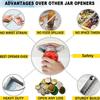 Stainless Steel Under Cabinet Can Opener,  Universal Jar Opener, Smooth Edge Automatic Bottle Cap Remover, Easy Install  Stainless Steel Jar Openers