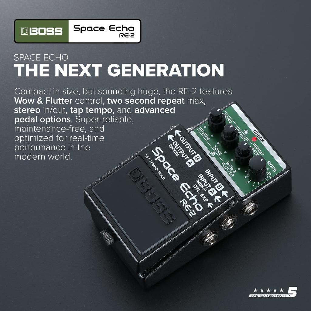 BOSS Space Echo Space Echo Echo Delay Reverb Guitar Effector RE-2