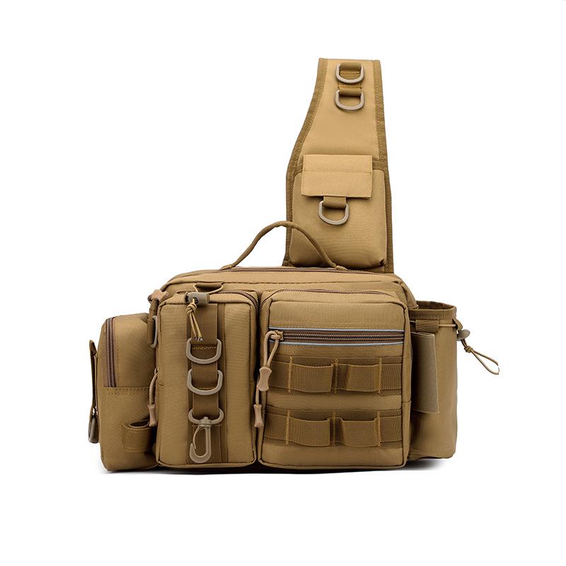 Мужская тактическая многофункциональная рыболовная поясная сумка - Большая вместимость, водонепроницаемая, для хранения одного удилища, наружный рюкзак через плечо