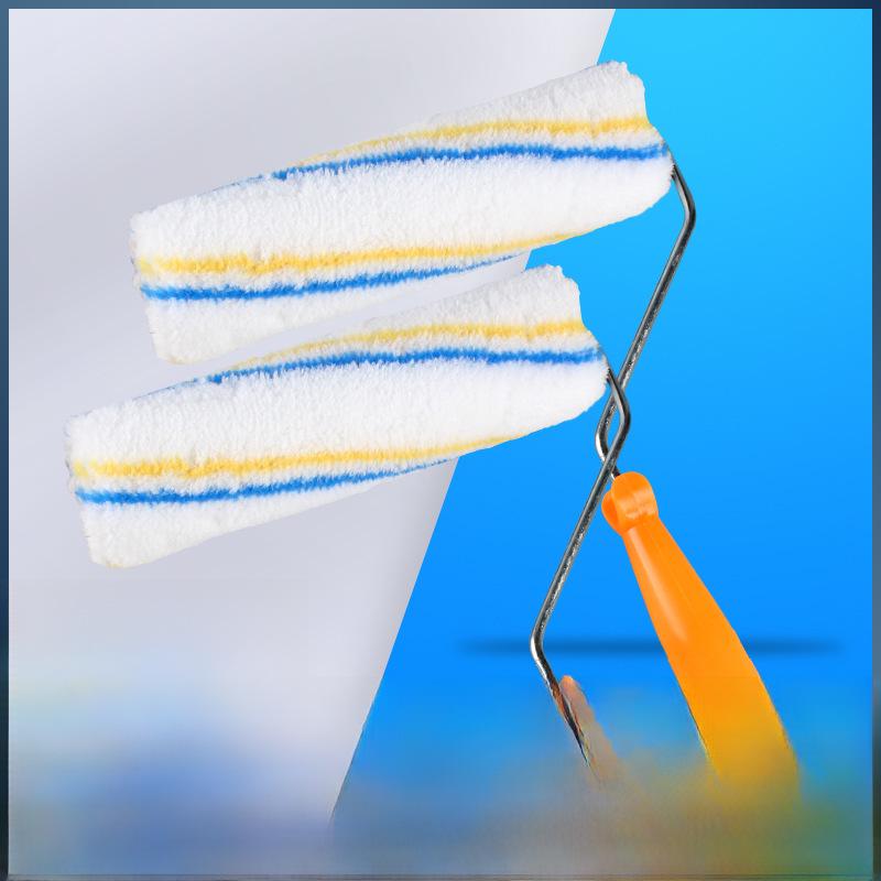 9-дюймовая желто-синяя угловая роликовая щетка с длинным ворсом — идеально подходит для ремонта дома, химического волокна, не пропускает пятна.