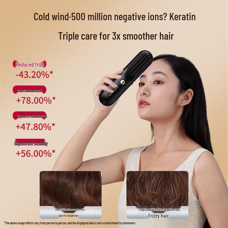 UBelle Wireless Cold Air Ionic Hair Straightening Brush CN plug (adapter included)