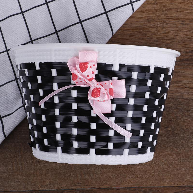 Bicycle Basket Front Bag Bike Bowknot Front Basket For Children Girl Cycling
