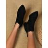 New Autumn Winter Women Boots Pointed Toe Slip On Female Ankle Booties Fashion Simple Low Heel Short Chelsea Boots Botas Mujer