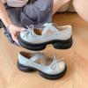 2024 Новые однотонные универсальные женские туфли с неглубоким носком, бантом, круглым носком, универсальные эластичные резинки, однотонные, Zapatos De Mujer