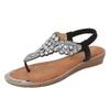 IELTS Run Large Size Hollow, Flat Bottom Rhinestone Sandals, Bohemian Comfort Women's Shoes Summer 3016 -1A